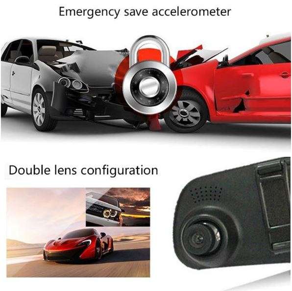 HD 1080P 2.8" Mirror Video Camera, LCD Screen, Support SD Card, Motion Detection, Loop Recording ...