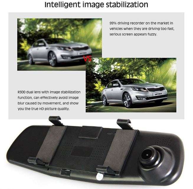 HD 1080P 2.8" Mirror Video Camera, LCD Screen, Support SD Card, Motion Detection, Loop Recording ...