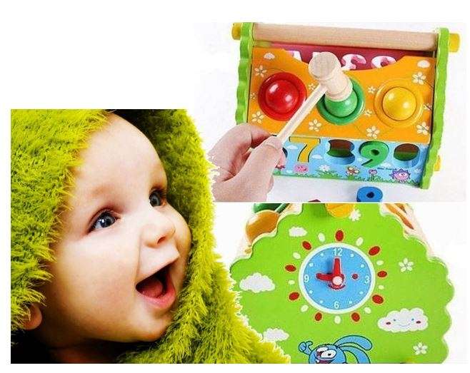 Multi-Functional Dismounting Wisdom House Wooden Learning Blocks Play Set for Kids