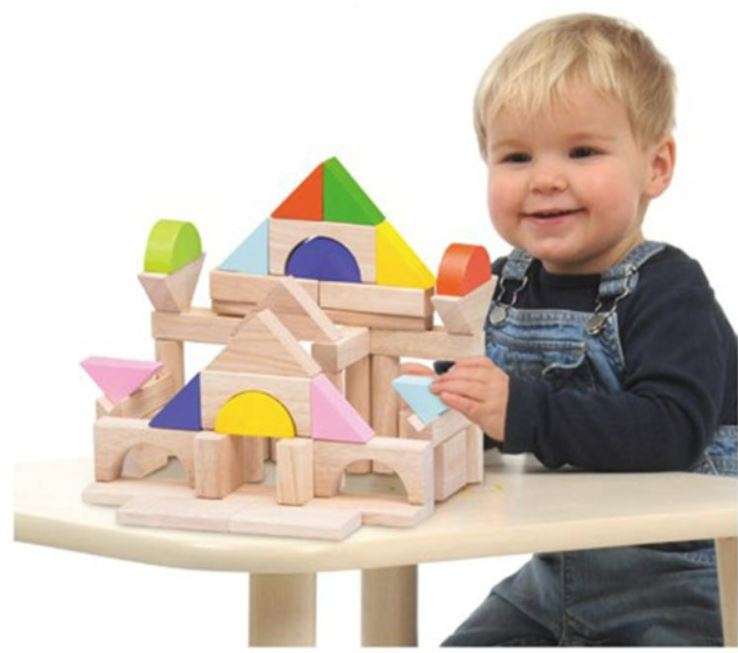 50 Piece Mathematics Wooden Learning Blocks Play Set for Kids