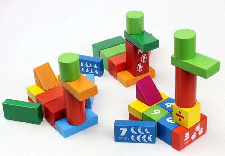 50 Piece Mathematics Wooden Learning Blocks Play Set for Kids