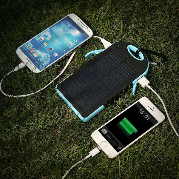 SOLAR Powerbank 5000mAh with 2 USB Ports for Charging of Electronic Devices, Phones & Lights