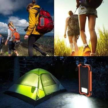SOLAR Powerbank 5000mAh with 2 USB Ports for Charging of Electronic Devices, Phones & Lights