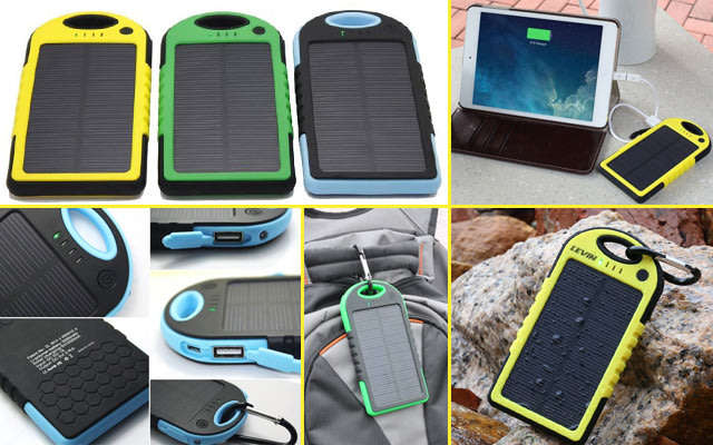 2 USB SOLAR Powerbank 5000mAh for Charging of Electronic Devices, Phones & Lights