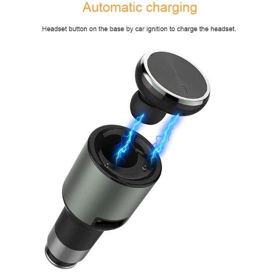Wireless Multi-Functional 2 in 1 Mono Bluetooth Headset Earpiece and Car Charger