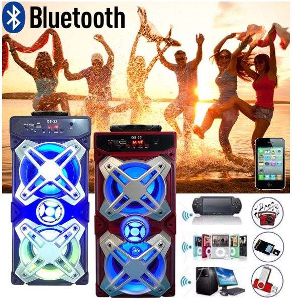 Bluetooth Multimedia Dual Sub-woofer Speaker With USB / SD / AUX / FM Radio & Microphone Jack