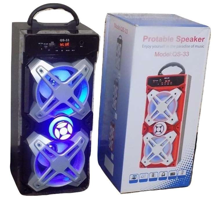 Bluetooth Multimedia Dual Sub-woofer Speaker With USB / SD / AUX / FM Radio & Microphone Jack