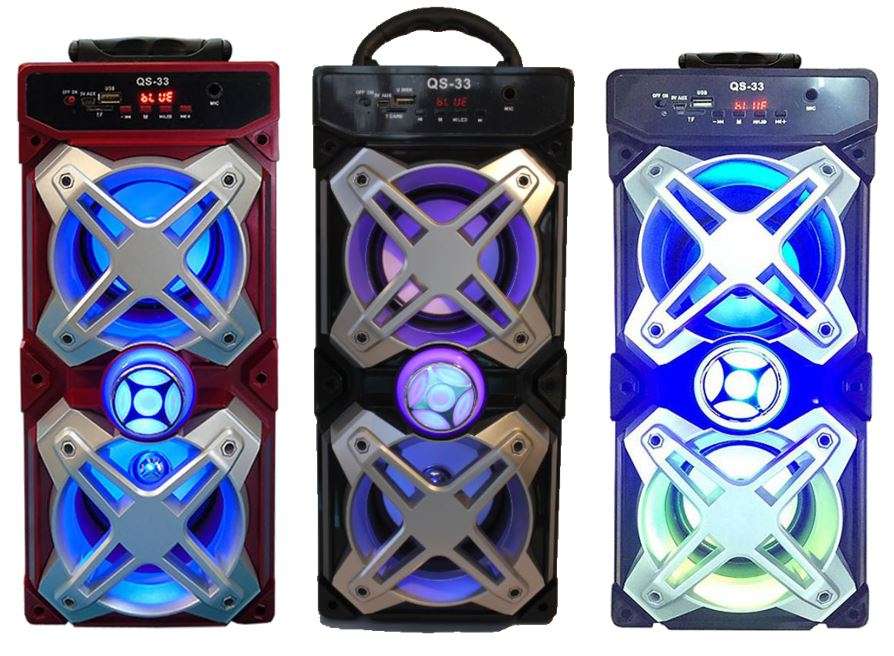 Bluetooth Multimedia Dual Sub-woofer Speaker With USB / SD / AUX / FM Radio & Microphone Jack