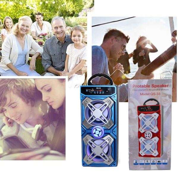 Bluetooth Multimedia Dual Sub-woofer Speaker With USB / SD / AUX / FM Radio & Microphone Jack