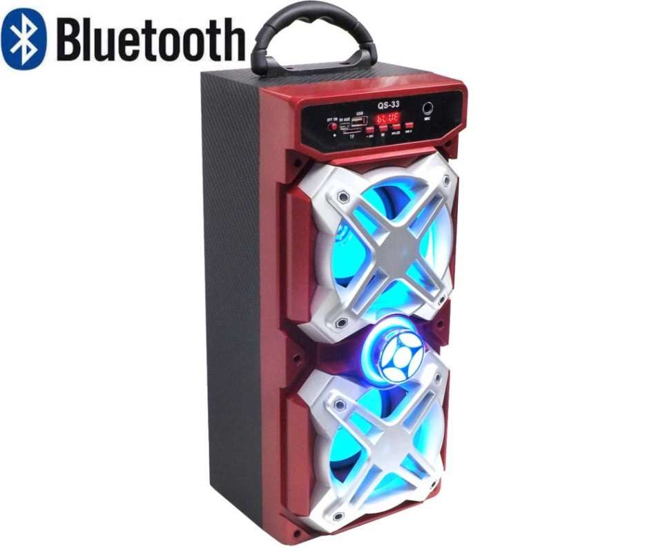 Bluetooth Multimedia Dual Sub-woofer Speaker With USB / SD / AUX / FM Radio & Microphone Jack