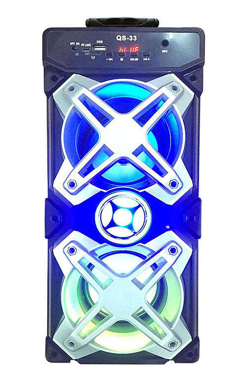 Bluetooth Multimedia Dual Sub-woofer Speaker With USB / SD / AUX / FM Radio & Microphone Jack