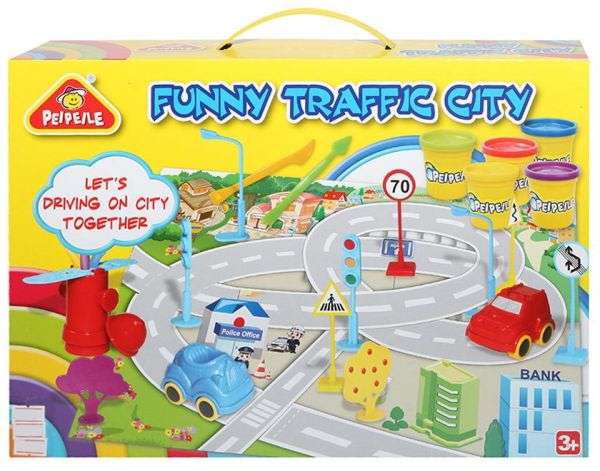 Play Dough Traffic City Set With Accessories - Play While Learning the Responsibility of Road Safe