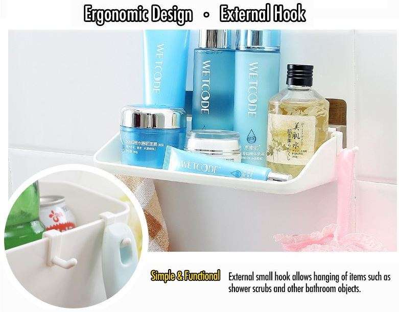 Self-Adhesive 3 Piece Storage Racks - Reusable, Strong Load Capacity, Clean, Chic & Clutter-Free