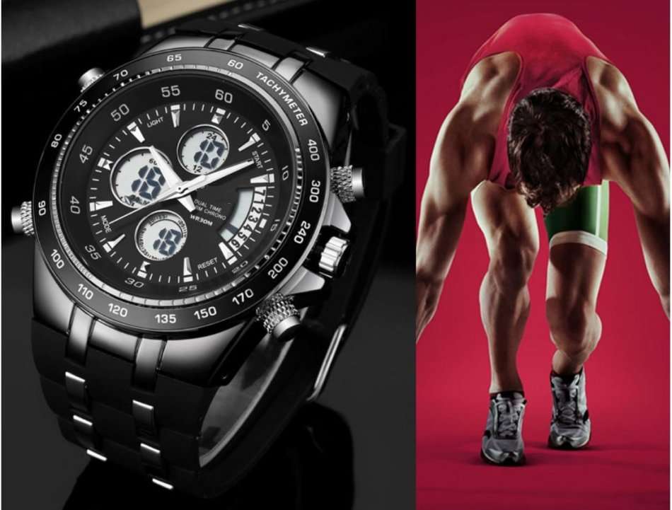 Exquisite Men's Multi Chronograph Watch With LED Back Light in a Complimentary Tin Gift Box