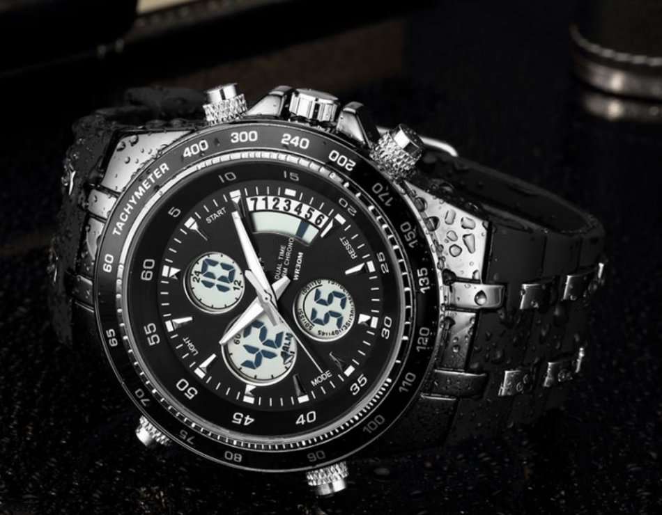 Exquisite Men's Multi Chronograph Watch With LED Back Light in a Complimentary Tin Gift Box