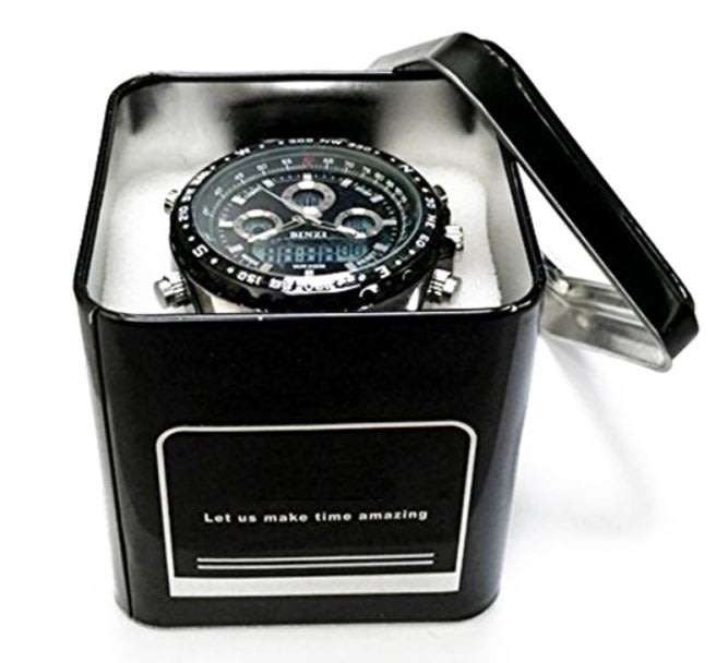 Exquisite Men's Multi Chronograph Watch With LED Back Light in a Complimentary Tin Gift Box