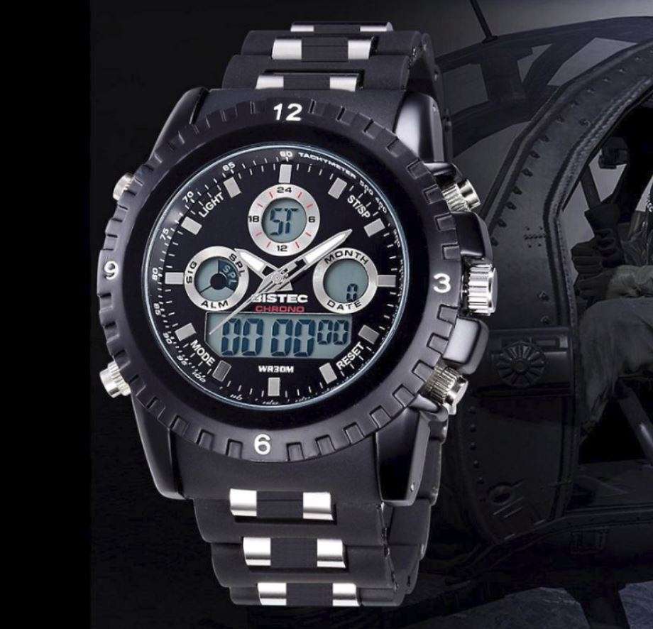 Exquisite Men's Multi Chronograph Watch With LED Back Light in a Complimentary Tin Gift Box