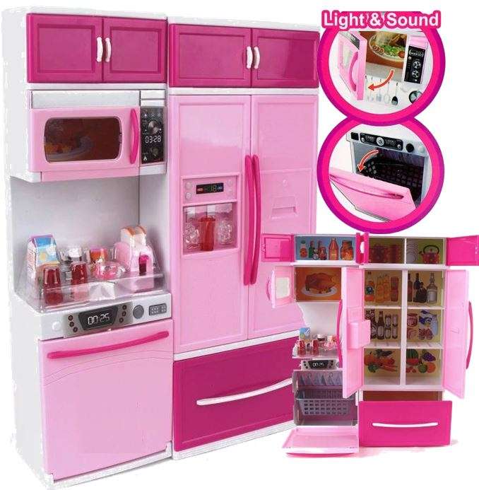 Modern Kitchen Play Set With Opening Doors, Sound & Light