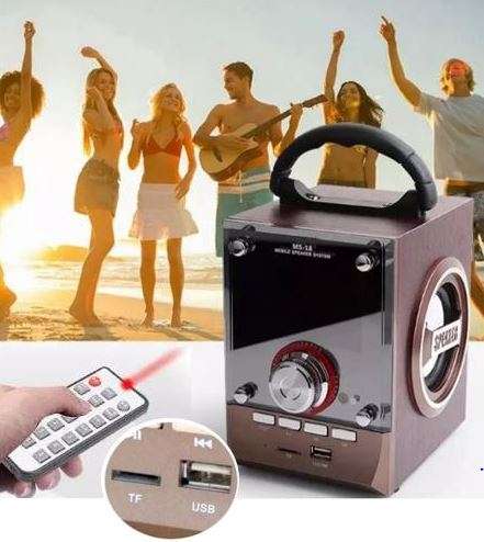 Bluetooth Multimedia FM Radio With Sub-woofer Speaker USB, SD, AUX Ports - LED Shining Glass Display