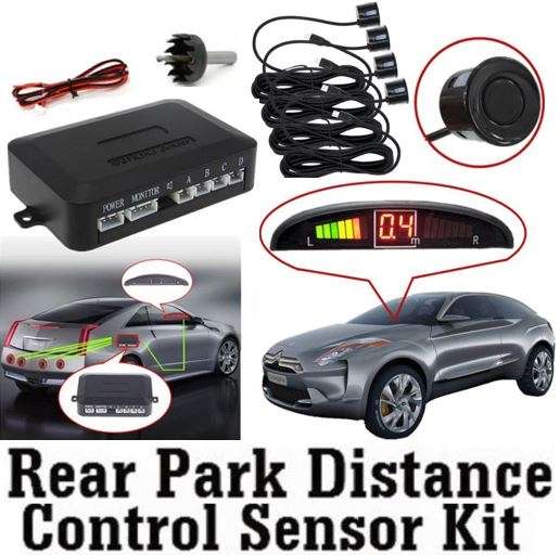 Rear Park Distance Control Kit - Include Control Box, LED Display Indicator & 4 Parking Sensors