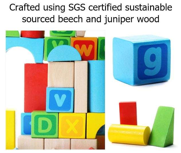 50 Piece Letter Wooden Blocks Play Set Perfect for sensory development and educational play