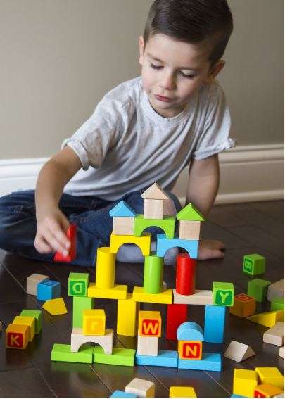 50 Piece Letter Wooden Blocks Play Set Perfect for sensory development and educational play