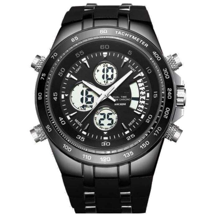 Exquisite Men's Multi Chronograph Watch With LED Back Light in a Complimentary Tin Gift Box