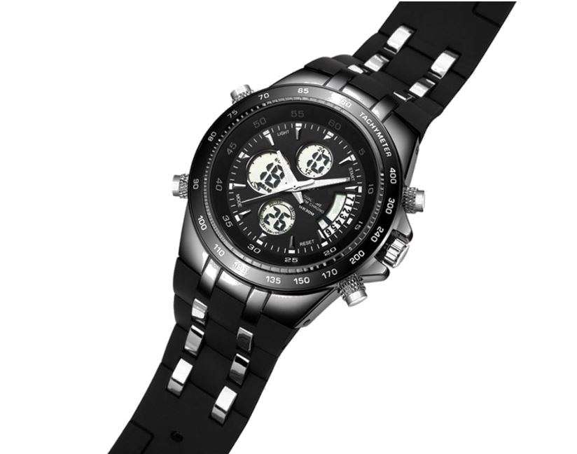 Exquisite Men's Multi Chronograph Watch With LED Back Light in a Complimentary Tin Gift Box
