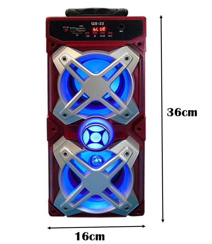 Bluetooth Multimedia Dual Sub-woofer Speaker With USB / SD / AUX / FM Radio & Microphone Jack