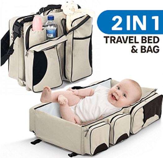 2 in 1 Baby Travel Bed and Bag - Soft, Comfortable, Easy, Simple from Bag to Bed & Changing Station