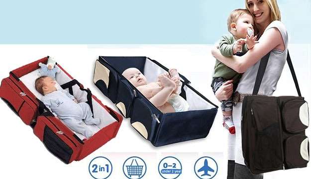 2 in 1 Baby Travel Bed and Bag - Soft, Comfortable, Easy, Simple from Bag to Bed & Changing Station