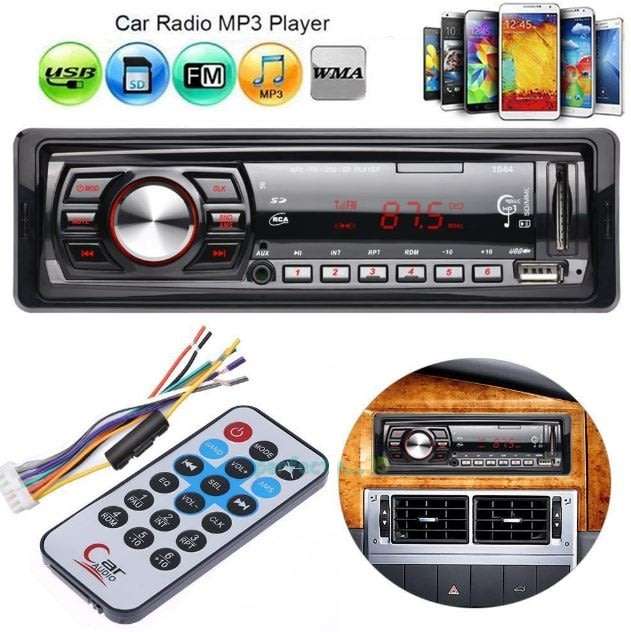 LED Car Radio & Remote - MP 3, FM Stereo, Supports USB, SD Card, AUX, 5V Charging, etc.