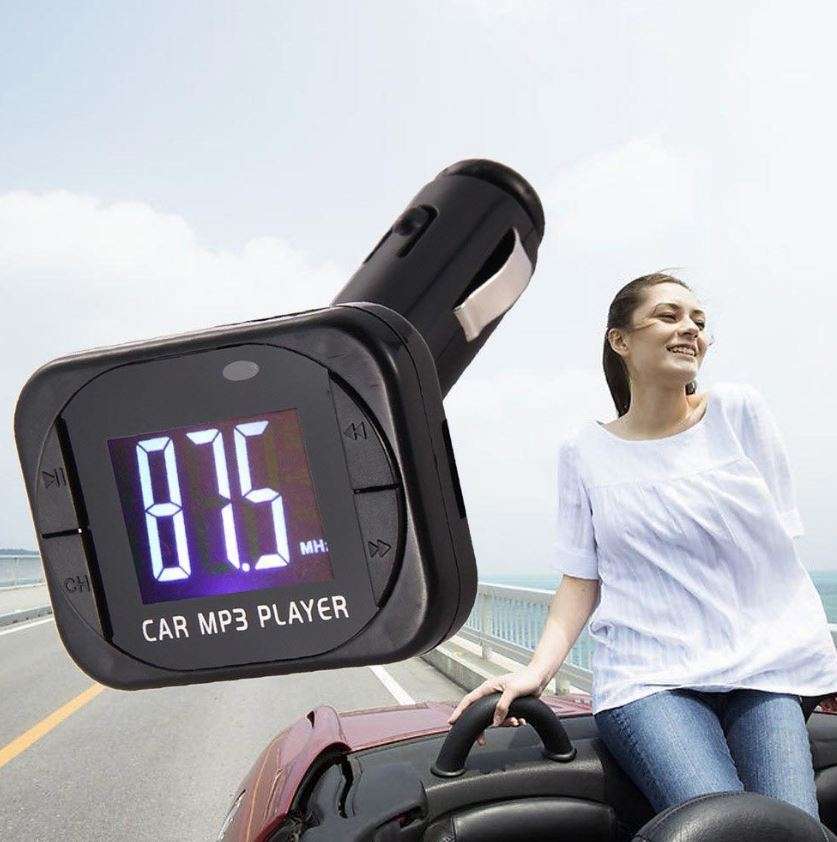 MP3 Player & FM Transmitter Car Modulator Kit - Wireless, USB, SD, TF, MMC, LCD Screen & Remote