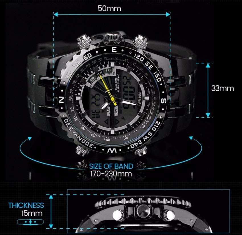 Exquisite Men's Multi Chronograph Watch With LED Back Light in a Complimentary Tin Gift Box