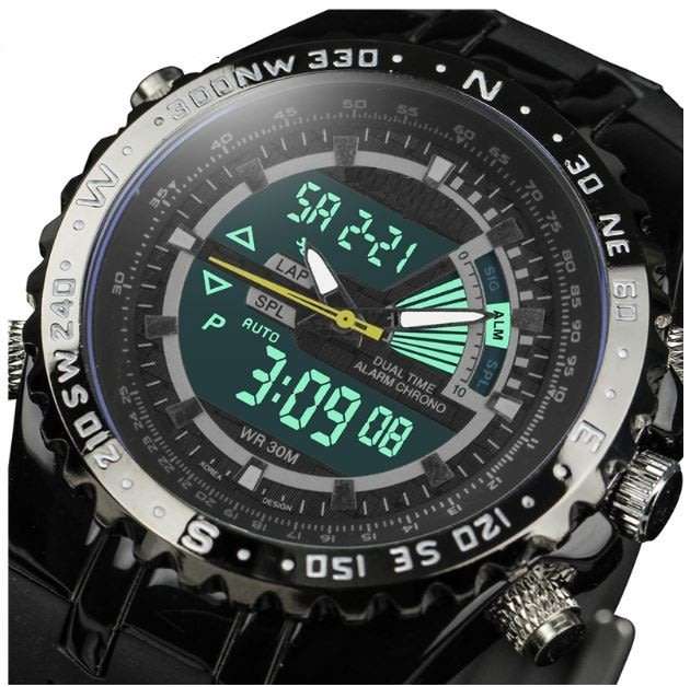 Exquisite Men's Multi Chronograph Watch With LED Back Light in a Complimentary Tin Gift Box