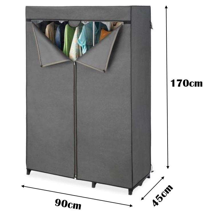 Double Portable & Foldable Canvas Wardrobe - Great Storage Unit for Anything or Any Place