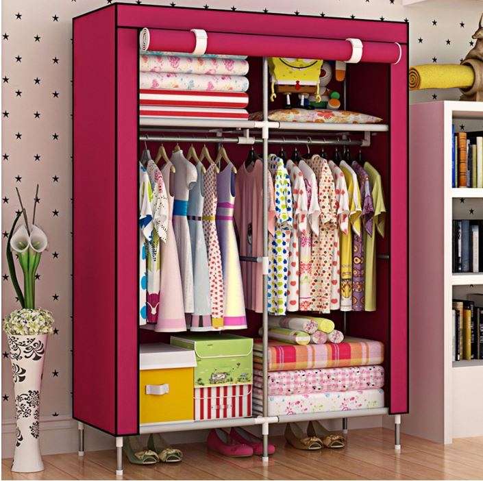 Double Portable & Foldable Canvas Wardrobe - Great Storage Unit for Anything or Any Place
