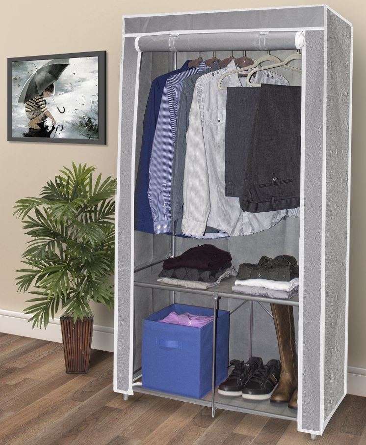 Double Portable & Foldable Canvas Wardrobe - Great Storage Unit for Anything or Any Place