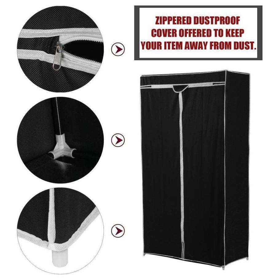 Double Portable & Foldable Canvas Wardrobe - Great Storage Unit for Anything or Any Place