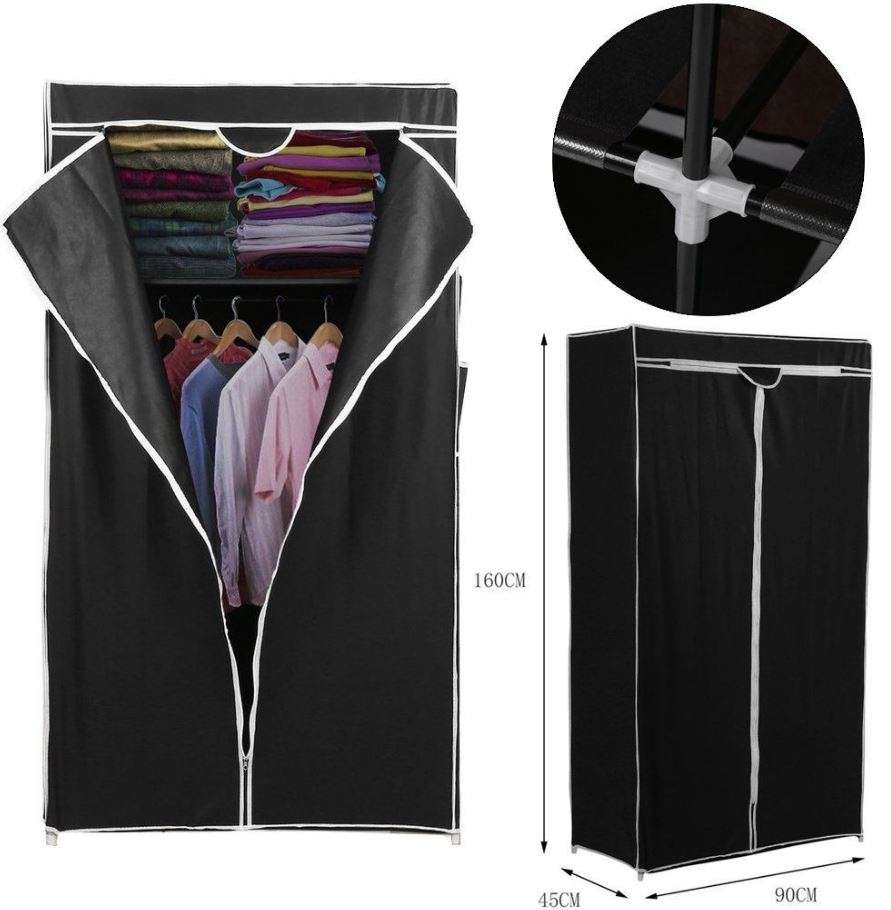 Double Portable & Foldable Canvas Wardrobe - Great Storage Unit for Anything or Any Place