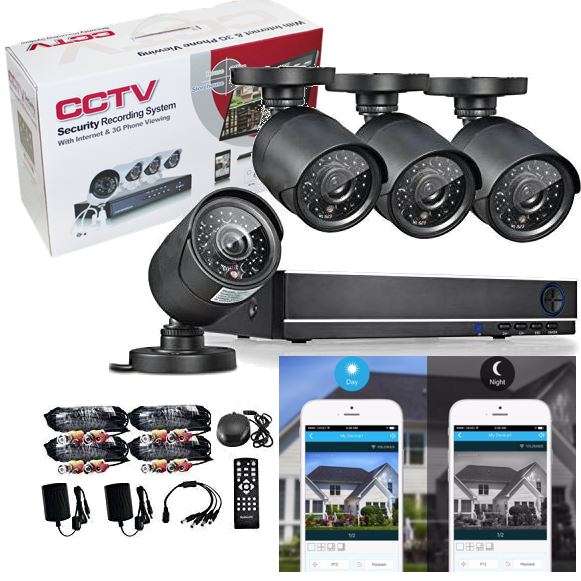 4 Channel CCTV Security Kit With Network Access, Real Time Recording, Day & Night Surveilance....