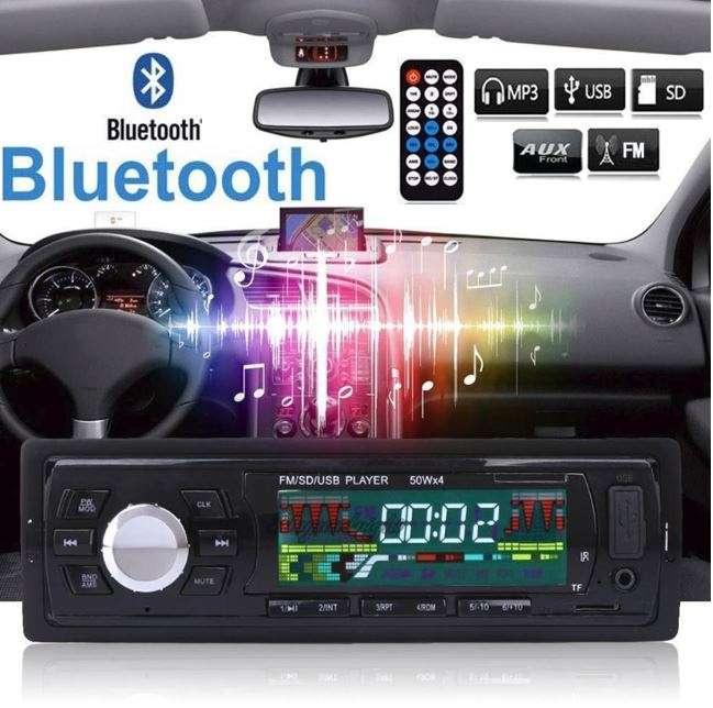 LED Bluetooth MP3 Car Radio & Remote - Supports USB, SD Card, Hands-free Calls, AUX, 5V Charging...