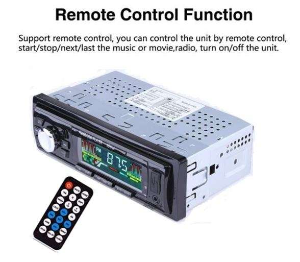 LED Bluetooth MP3 Car Radio & Remote - Supports USB, SD Card, Hands-free Calls, AUX, 5V Charging...