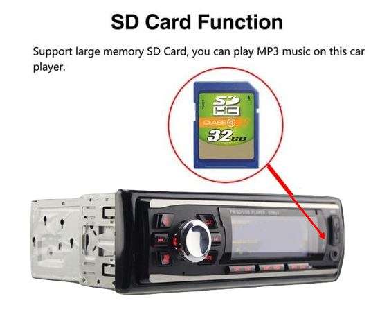 LED Bluetooth MP3 Car Radio & Remote - Supports USB, SD Card, Hands-free Calls, AUX, 5V Charging...