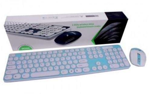 Super Slim 2.4 Ghz Wireless Keyboard, Mouse, Silicone Protective Skin & USB Receiver Combo
