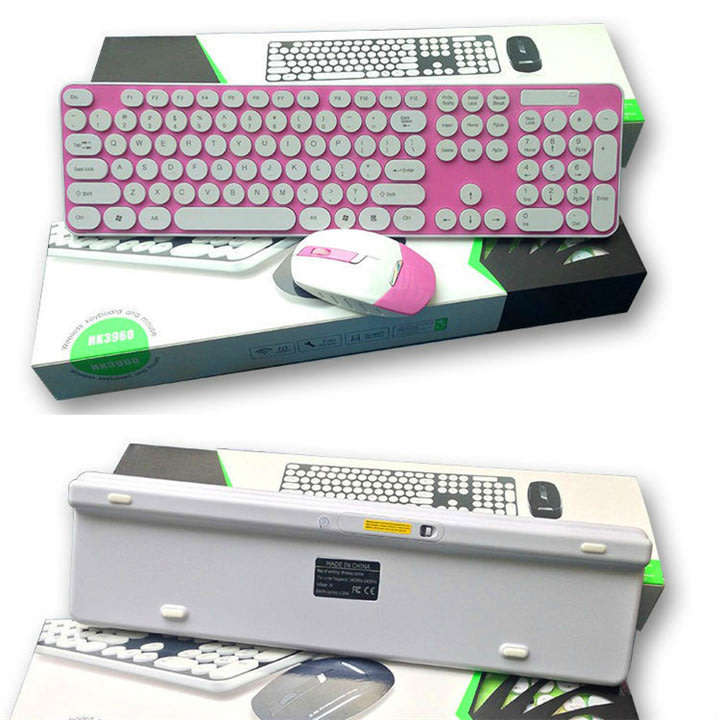 Super Slim 2.4 Ghz Wireless Keyboard, Mouse, Silicone Protective Skin & USB Receiver Combo