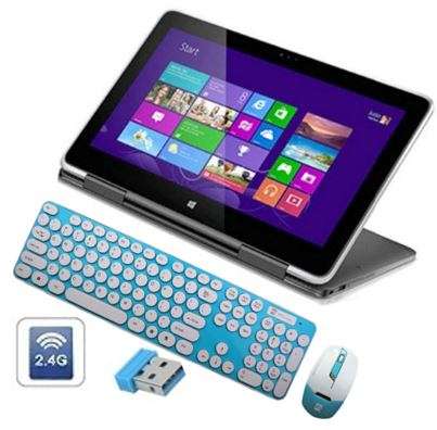 Super Slim 2.4 Ghz Wireless Keyboard, Mouse, Silicone Protective Skin & USB Receiver Combo