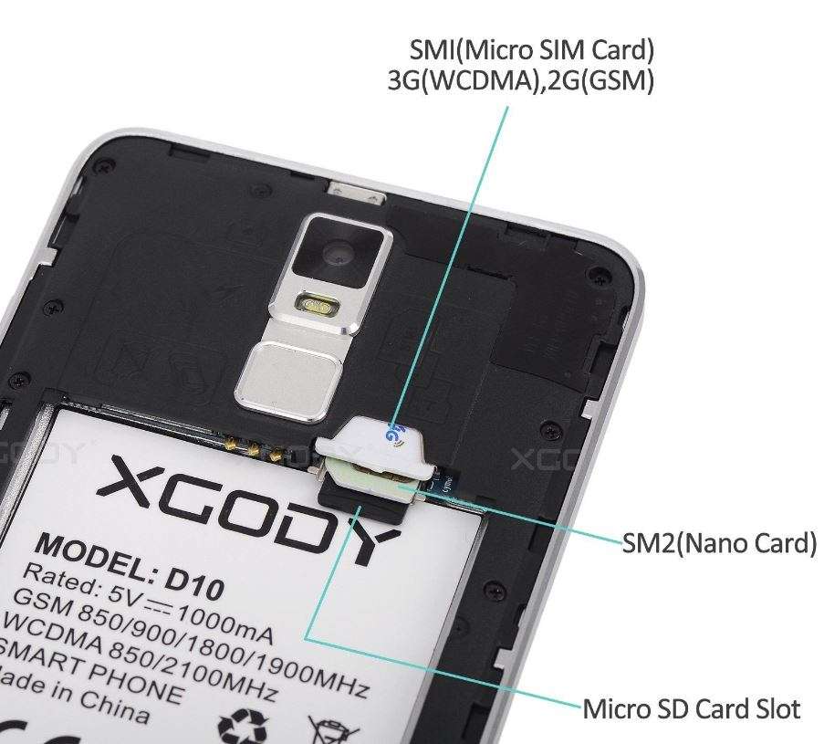 5.2" XGODY S10 Android 5.1 Smartphone, Quadcore, Dual Sim, Dual Camera 5 & 13MP, 8GB, GPS etc