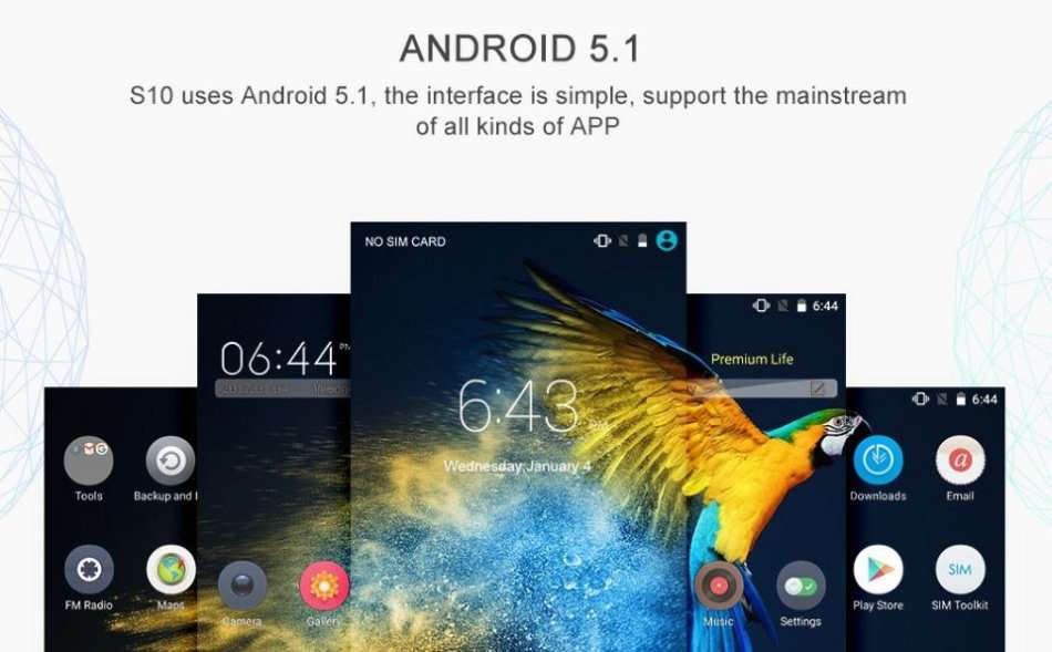 5.2" XGODY S10 Android 5.1 Smartphone, Quadcore, Dual Sim, Dual Camera 5 & 13MP, 8GB, GPS etc