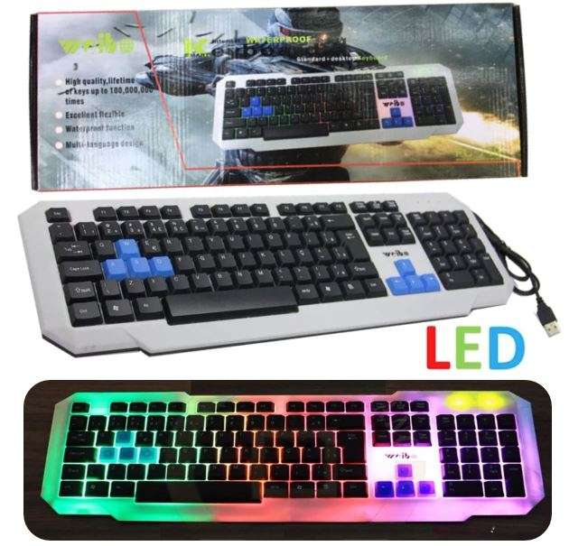 High Quality Waterproof Gaming Keyboard With USB & LED Back-lights